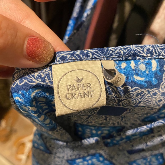 Spaghetti strap blue and white tank - Picture 2 of 2